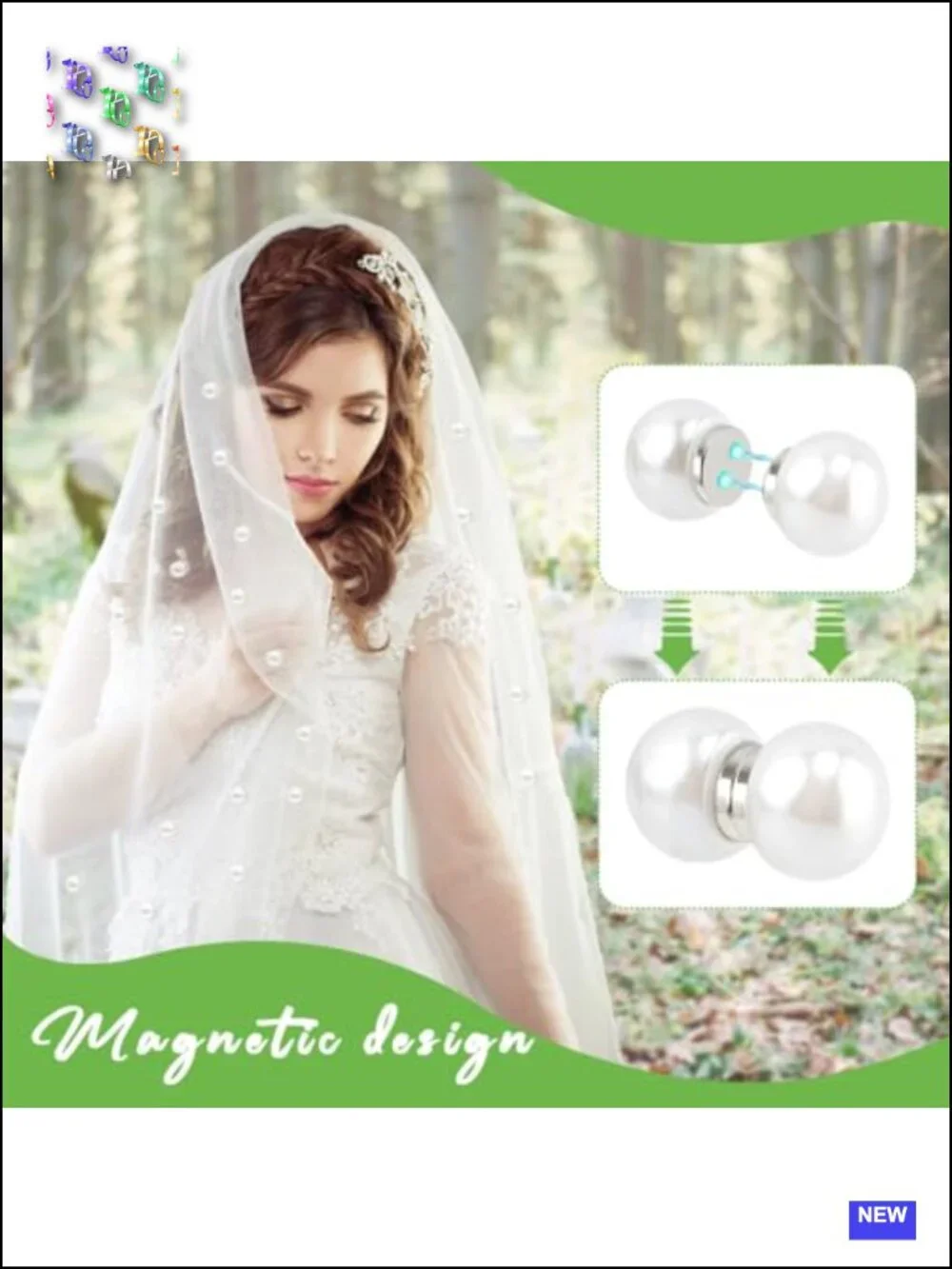 Double Sided Pearl Veil Weights 12 Pairs Hair Pins Outdoor Wedding